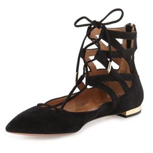 AQUAZZURA - BELGRAVIA lace-up flats